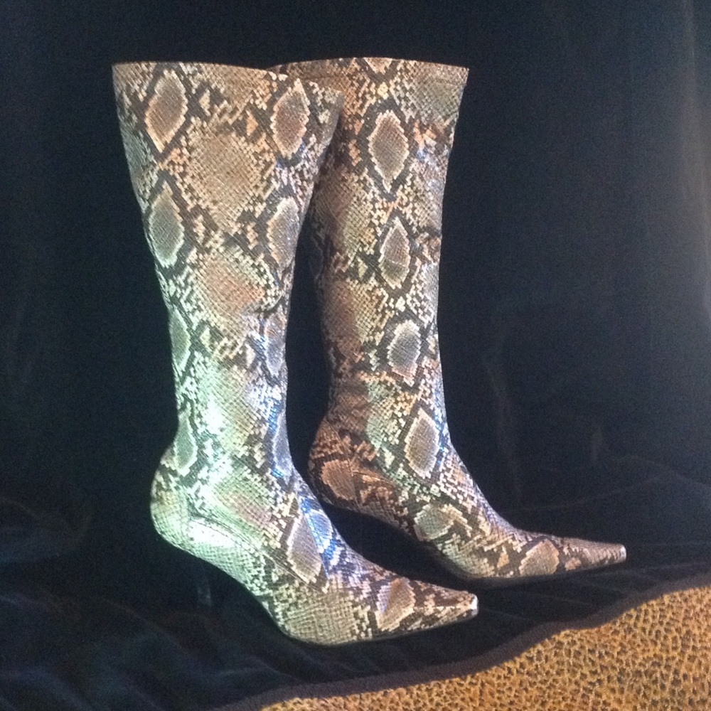 Franco Sarto Taupe Reptile look  Mid-Length Boots